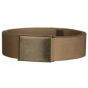 Web belt with antige clamshell buckle